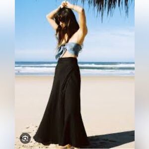 OZMA The Wrap Skirt Light Linen Black M/L